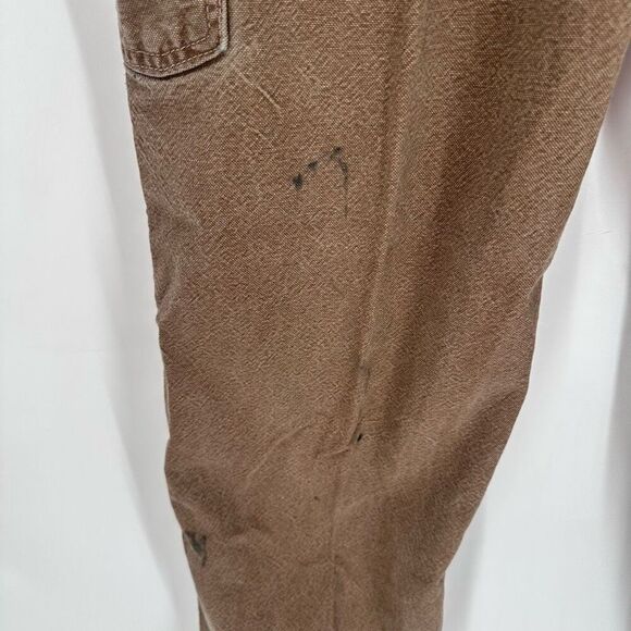 Carhartt Men’s FR jeans Cargo 36 x 32 Tan Brown Worn Electrical Construction - Picture 4 of 13